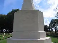 English inscription on the Anglo-French Cross of Sacrifice at the Thiepval Memorial