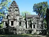 Madapa of Thommanon temple connected its main shrine tower, facing to the east, Cambodia