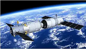 Rendering of Tianzhou-1 docked with Tiangong-2