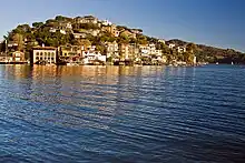 Docks along San Francisco Bay in Tiburon, California