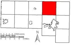 Location of Tiffin Township in Defiance County