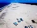 Aerial view of Stockton Beach and Tin City