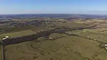 An aerial view of Tioga, TX from the southeast of town.