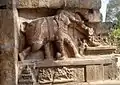 Sculptures in temple gopura entrance