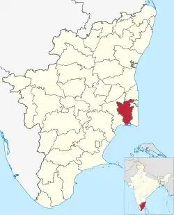 Location in Tamil Nadu