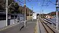 The view from the south end of the platforms looking north in February 2017