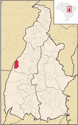 Location in Tocantins  state