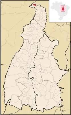 Location of São Sebastião do Tocantins in the State of Tocantins