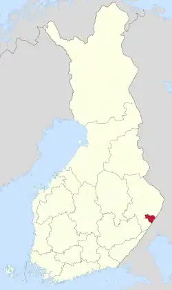 Location of Tohmajärvi in Finland