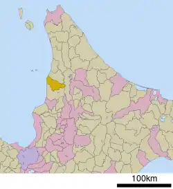 Location of Tomamae in Hokkaido (Rumoi Subprefecture)