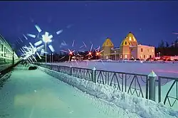 Tommot railway station in winter