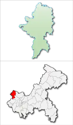 Location of Tongnan in Chongqing