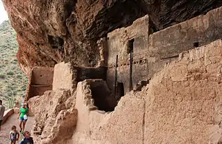 Tonto National Monument, AZ, looking along west face