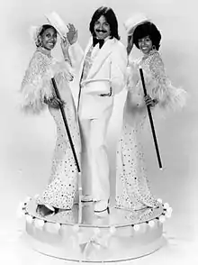 Telma Hopkins, Tony Orlando and Joyce Vincent Wilson at the premiere of their television show, 1974