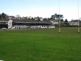 View of the grandstand at the Recreation Ground, home of Torquay Cricket Club