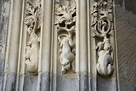 Sculpture on the tower exterior