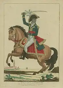 Louverture on a rearing horse