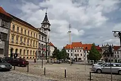 Town square with the town hall