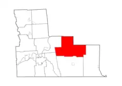 Map highlighting Colesville's location within Broome County.