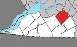 Location within Le Haut-Saint-Laurent RCM