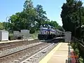 MARC Locomotive #72 arrives at Kensington station