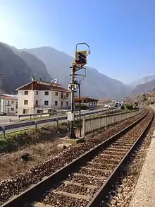 A SSC transponder on a wayside signal in Solagna