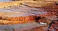 Travertine deposit (flowstone) at Crystal Geyser, Grand County, Utah.