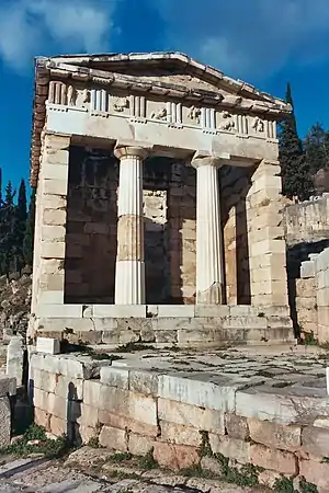 Image 95Treasury of the Athenians at Delphi, Greece (from Portal:Architecture/Ancient images)