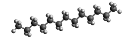 Ball-and-stick model of a normal tridecane molecule