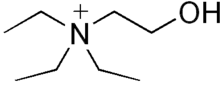 Skeletal formula of the triethylcholine cation
