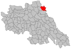 Location in Iași County