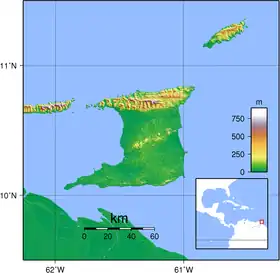 Topography of Trinidad and Tobago