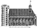 Cross section of Trinitatis Church and Rundetårn