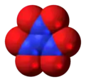 Space-filling model of trinitramide