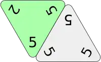 The legal placement of the 2-5-5 tile scores 12 points.