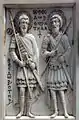 Theodore Tiron & Theodore Stratelates (right) from the Harbaville Triptych (Ivory; in the Louvre) from a workshop in Constantinople - mid-10th century