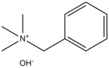 Skeletal formula of benzyltrimethylammonium hydroxide