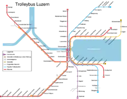 The Lucerne trolleybus system, 2017.