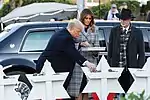 President Donald J. Trump and First Lady Melania Trump visit a memorial outside the Tree of Life Congregation Synagogue in Pittsburgh Tuesday, Oct. 30, 2018, placing flowers and stones in remembrance of the victims of Saturday's mass shooting.