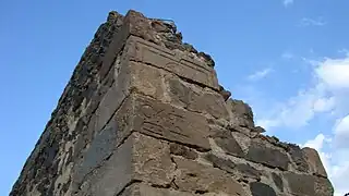 Ruins of the village school built in the 1950s and containing stones taken from an Armenian monastery