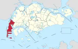 Location of Tuas in Singapore