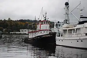 Tugboat Chickamauga, moored in Ballard, Seattle, Washington, USA.