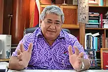 Image 5Tuilaepa Sailele Malielegaoi, Prime Minister of Samoa from 1998 to 2021, who initiated the Polynesian Leaders Group in late 2011. (from Polynesia)