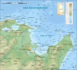 A French topographical map of the Gulf of Tunis