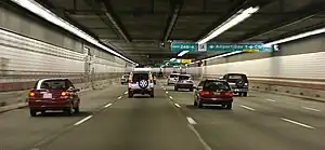 Interstate 93 southbound in the Thomas P. O'Neill Jr. Tunnel in Boston, part of the Big Dig