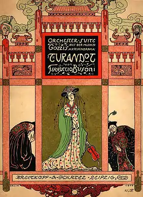 Cover for the score of the Turandot Suiteby Ferruccio Busoni (1906)