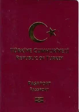 2nd generation biometric Turkish passport (Pasaport) (2018-2022)