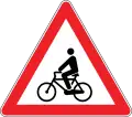 Bikes can cross on the road