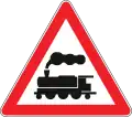 Railroad crossing without barrier