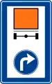 Turn right for vehicles carrying dangerous goods